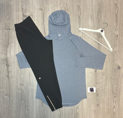 LULULEMON 3-PIECE TRACKSUIT BLUE/GREY SIZE LARGE