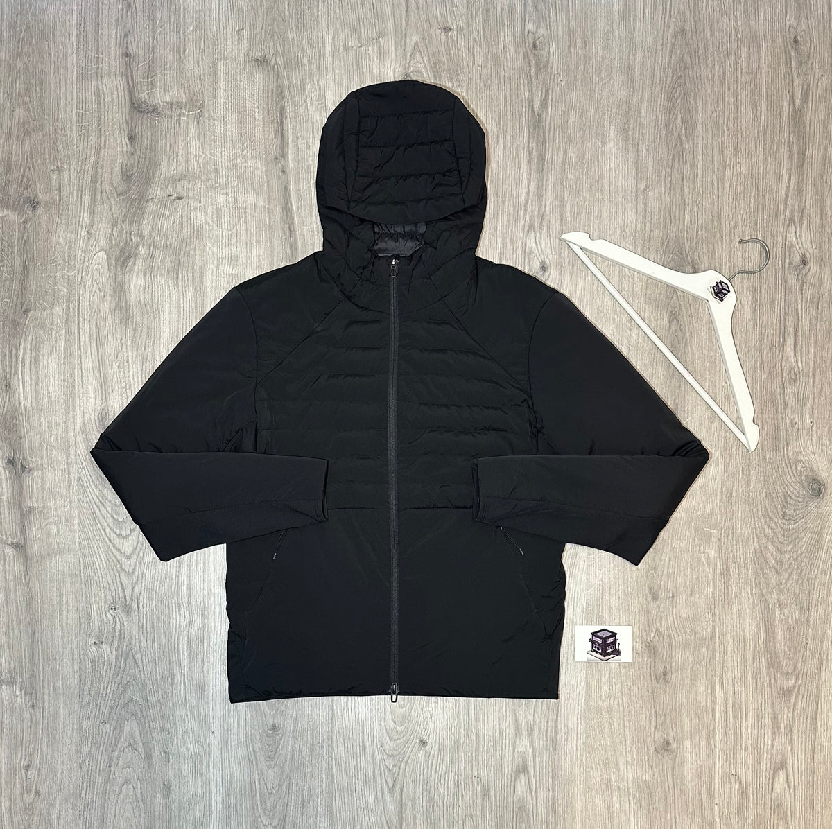 MEN’S LULULEMON DOWN FOR IT ALL TRACKSUIT BLACK SIZE SMALL PANTS & MEDIUM JACKET